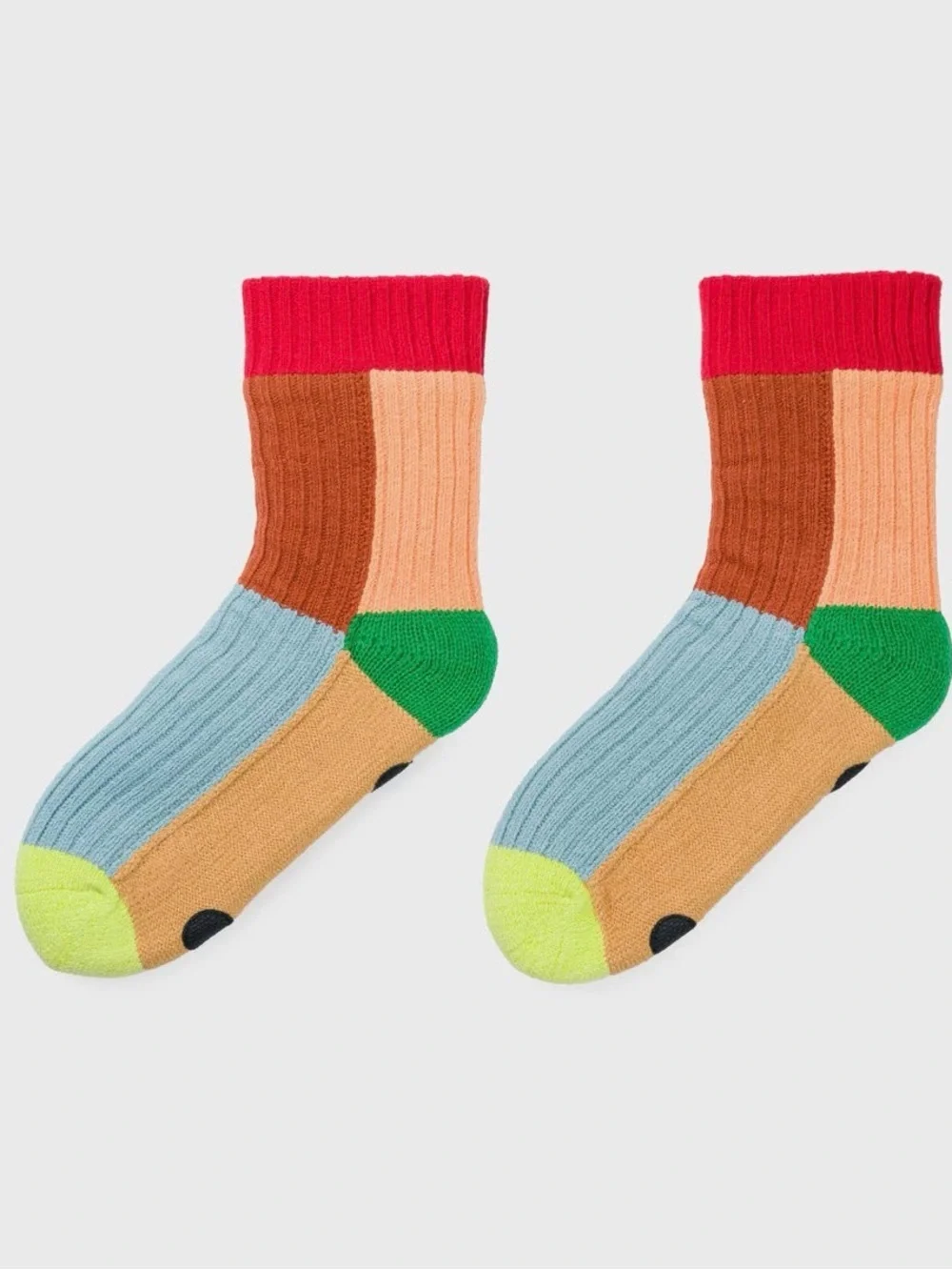 Men's Multicolor Block Crew Socks - House Socks